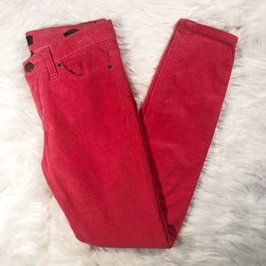 BDG Red Mid Rise Cigarette Ankle Corduroy Size 27
